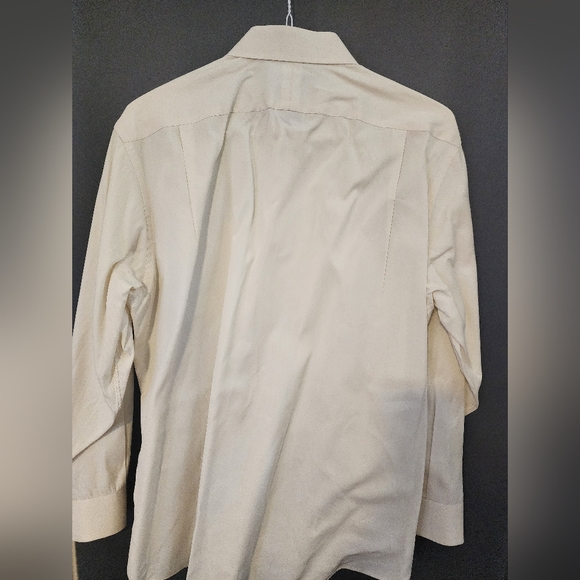Jos. A. Banks Pinpoint Shirt, Men's size 16 1/2 Cream Color Dress Shirt - Picture 5 of 8